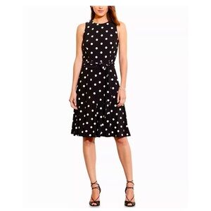 Lauren, Ralph Lauren chocolate brown, white polkadot dress, size 6, office siren